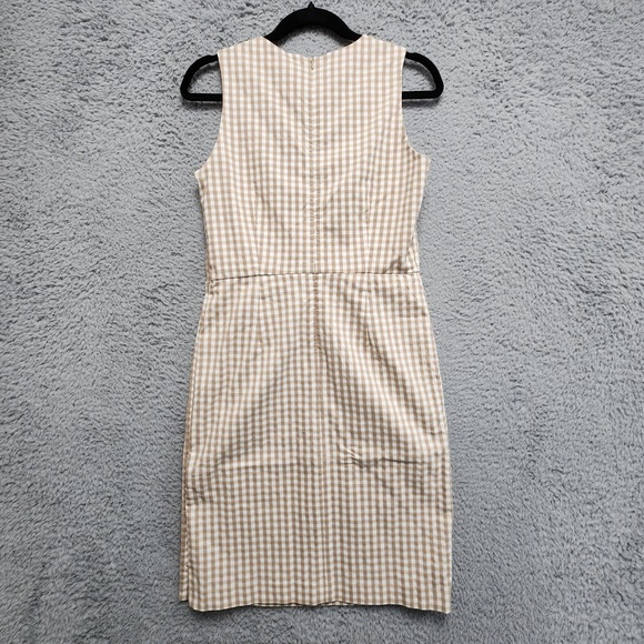 J. McLaughlin Paulson Dress Womens 4 Cuban Sand White Gingham Stretch NEW w/ Tag - Picture 5 of 14